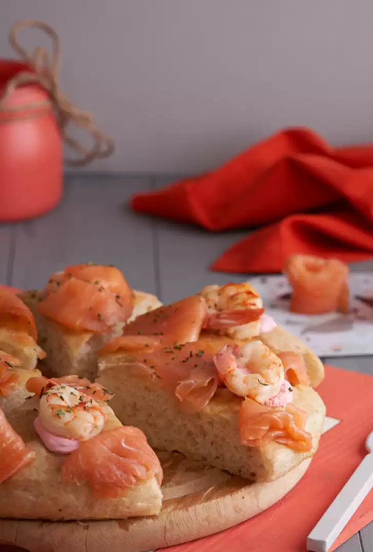 pizza alta salmone a misura