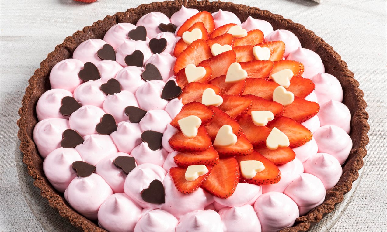 Crostata integrale con crema alle fragole