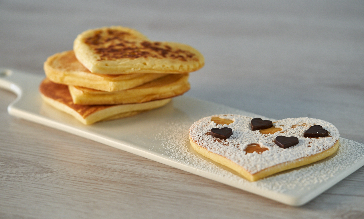 Pancake a forma di cuore