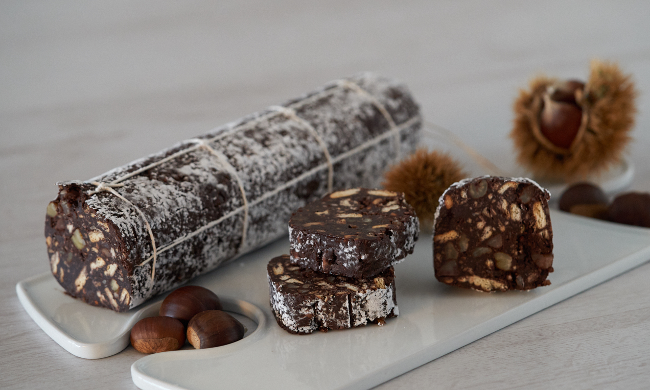 Salame di cioccolato con castagne