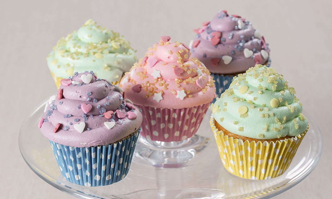 Cupcake colorati al pistacchio