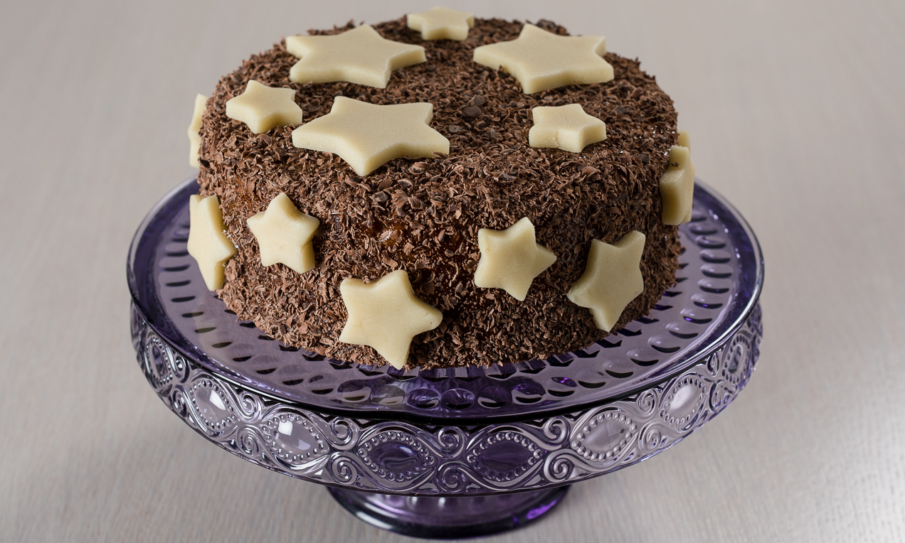 Torta di Natale alle mele con stelle di marzapane