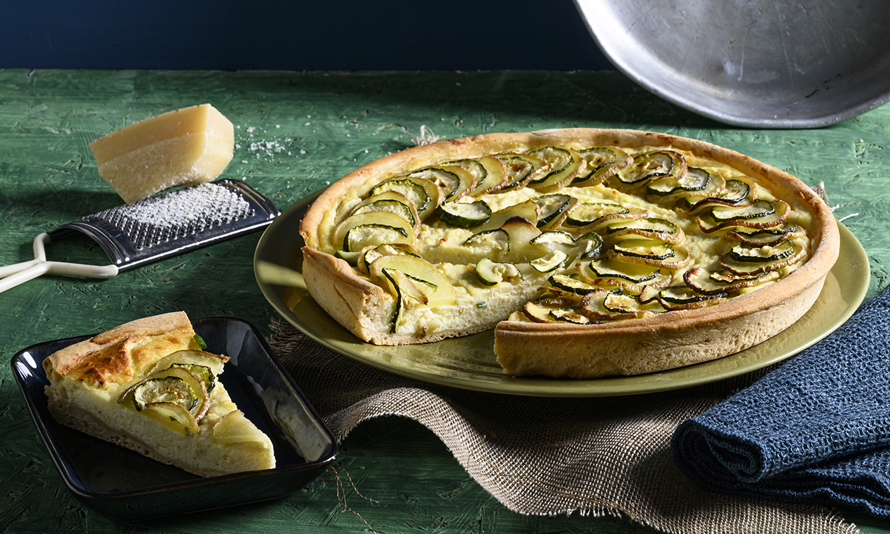 Torta salata alle zucchine e ricotta