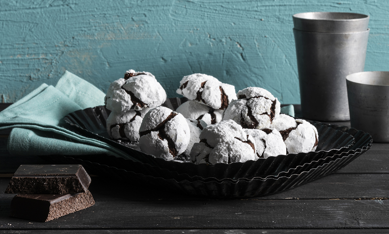 Biscotti crinkle al cioccolato