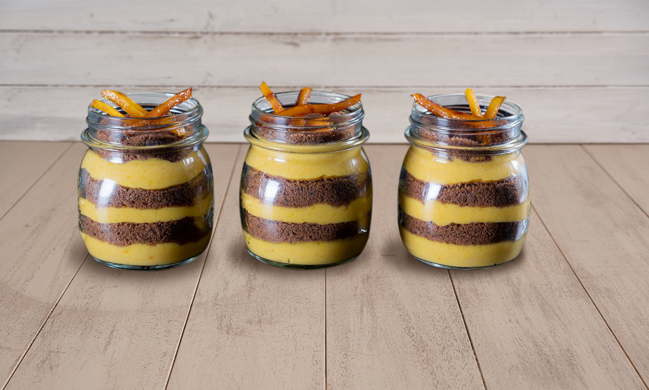 Vasetti alla crema di zucca e cioccolato