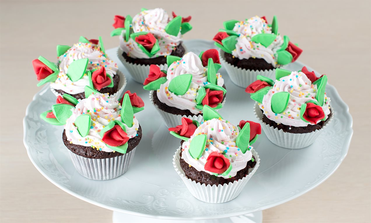 Cupcake cioccolato e fragole