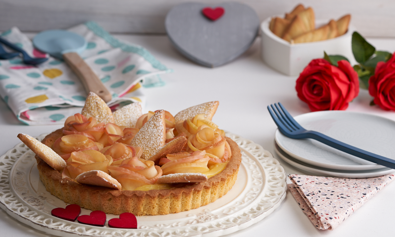 Crostata con rose di mela