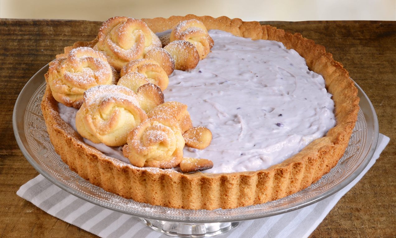 Crostata al latte e mirtilli