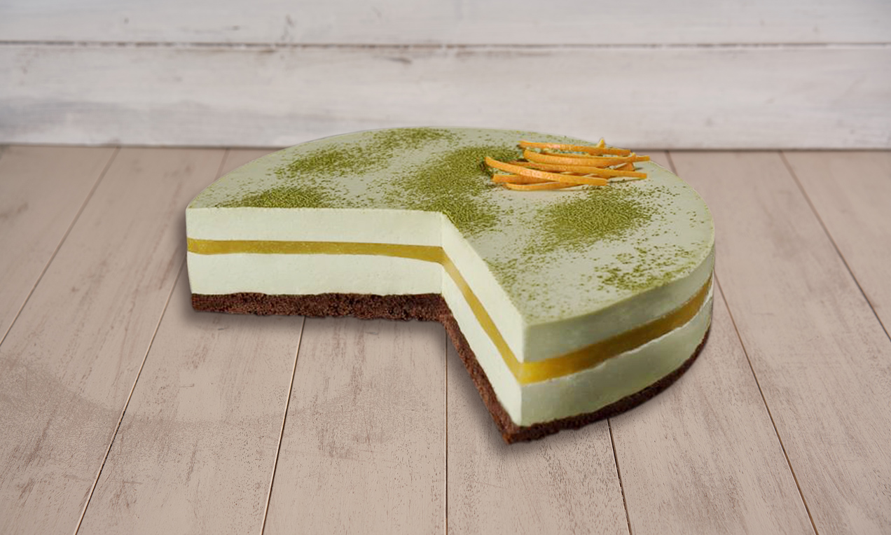 Bavarese al tè matcha e arancia