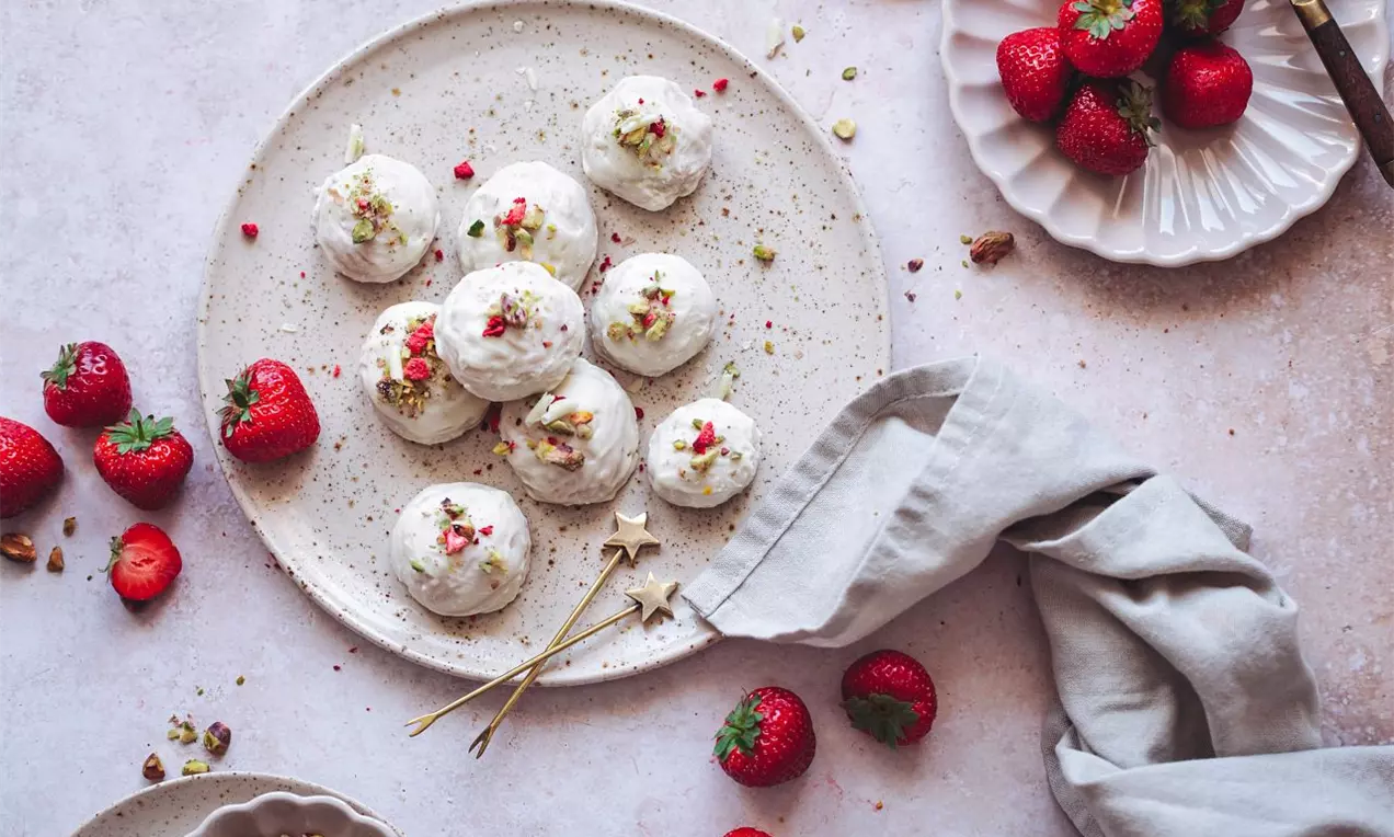 Jahodové mochi koláčky